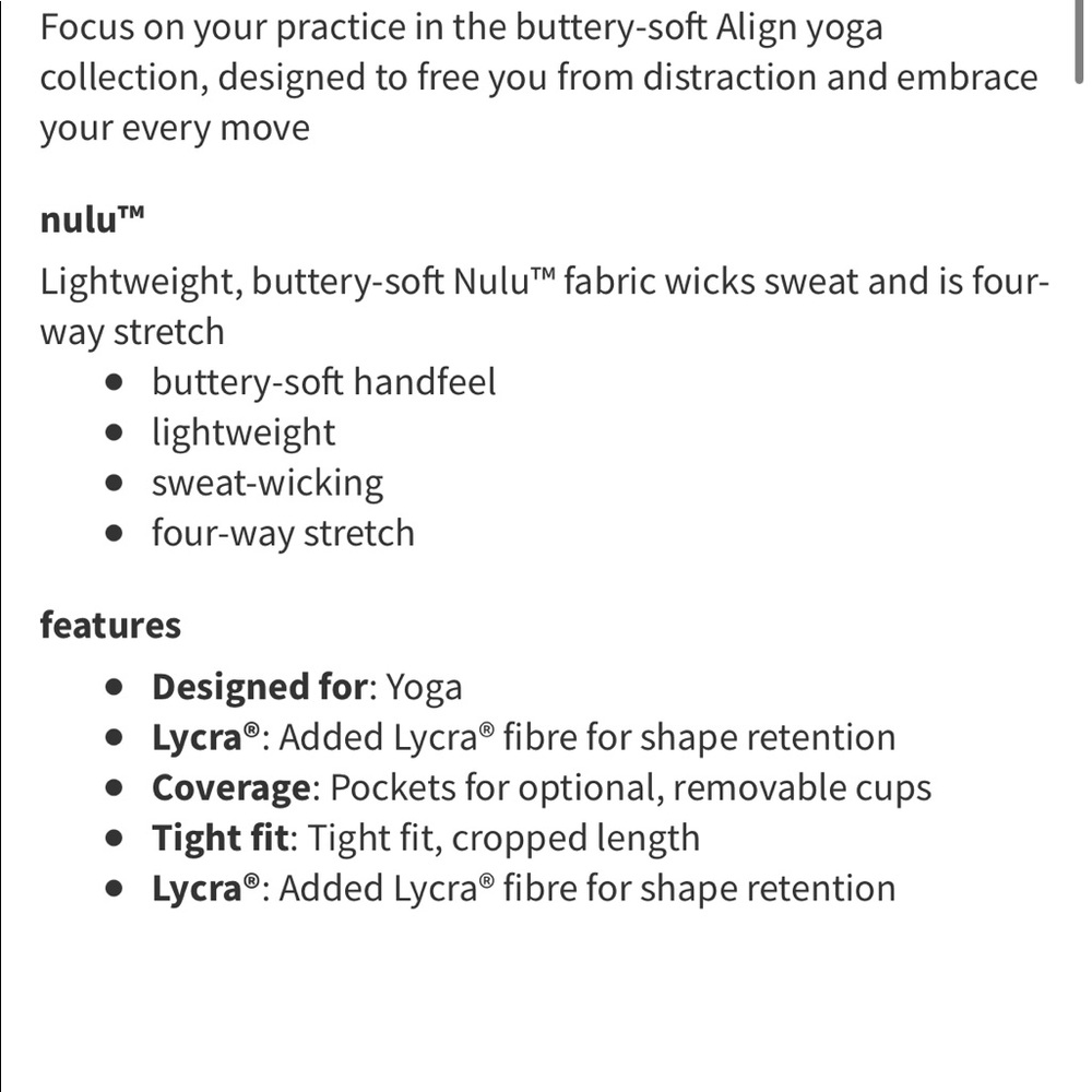 NWT Lululemon Align Tank Top Black Size 2 - Picture 9 of 10